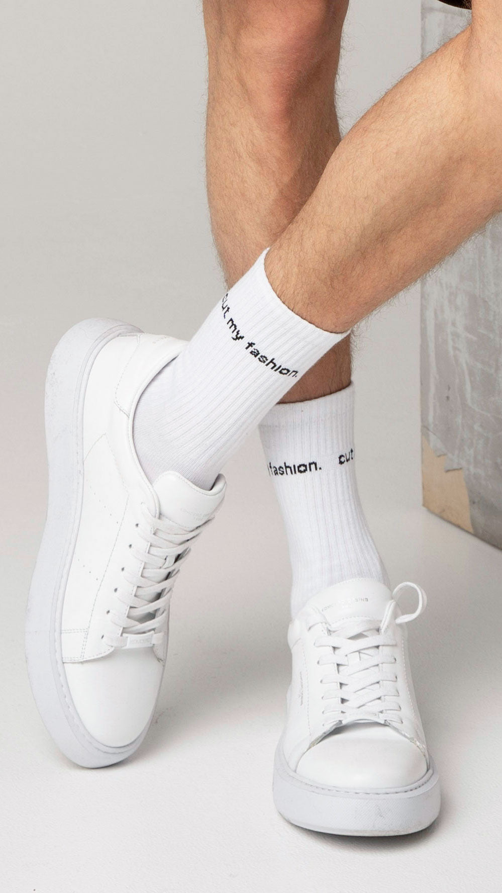 Vyriškos baltos kojinės cutmyfashion