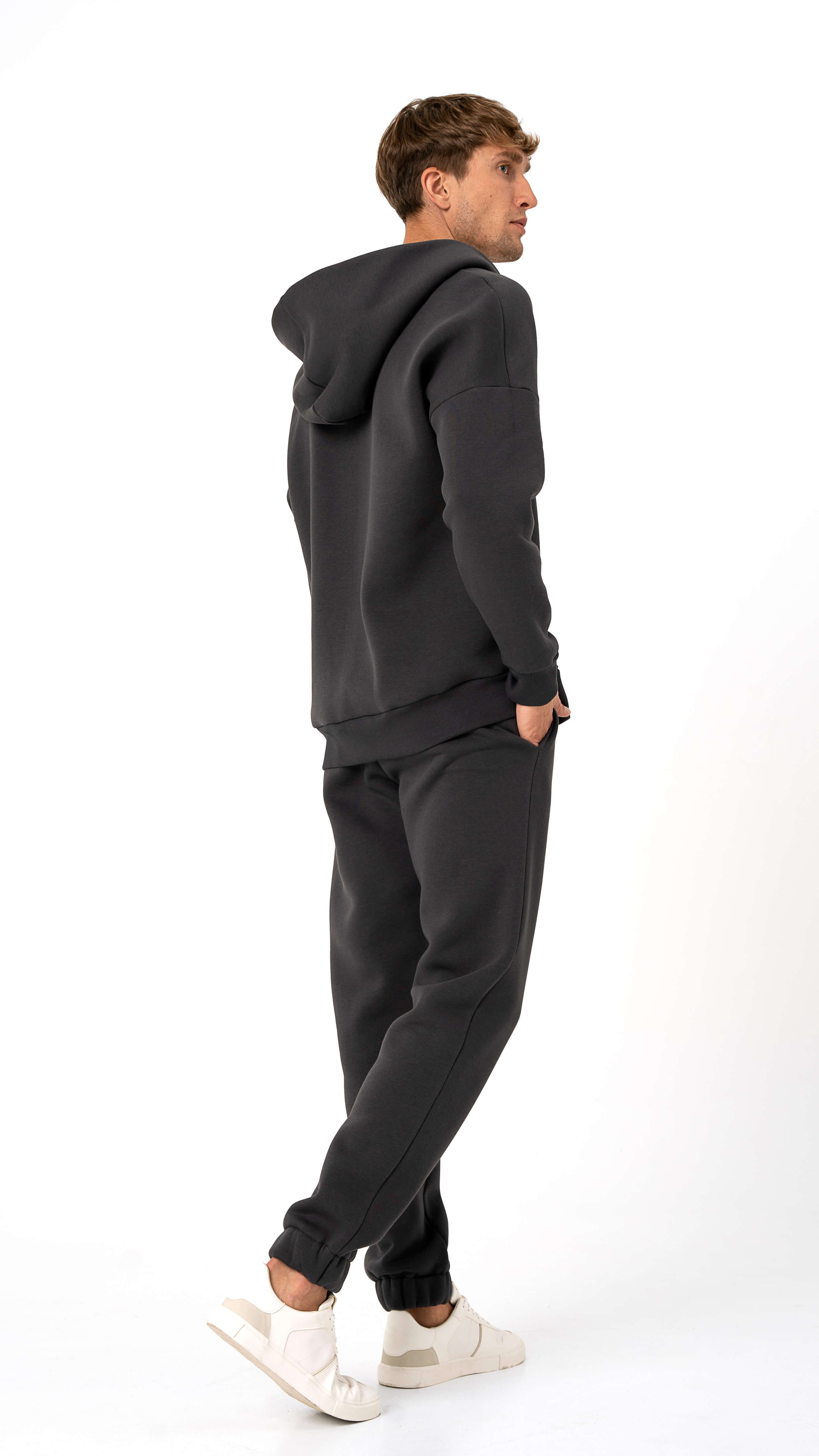 Men's cutmyfashion zip-up tracksuit in grey