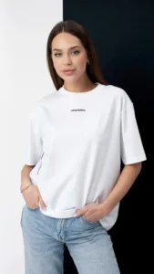 Balti oversized moteriški marškinėliai CMF471