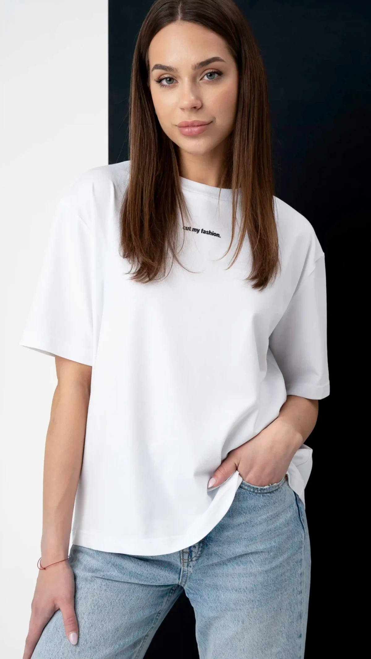 Balti oversized moteriški marškinėliai CMF471 - Image 2