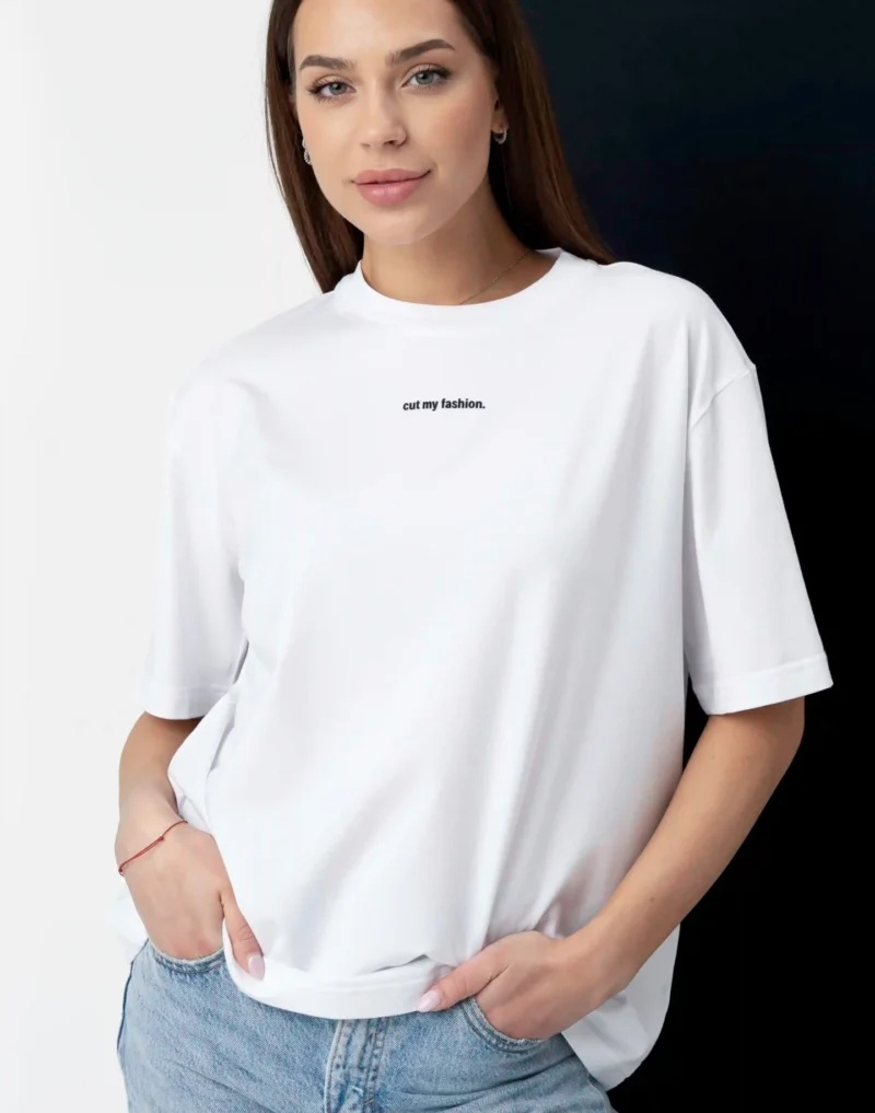 Balti oversized moteriški marškinėliai CMF471