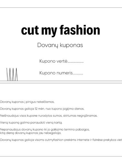 cutmyfashion dovanų kuponas