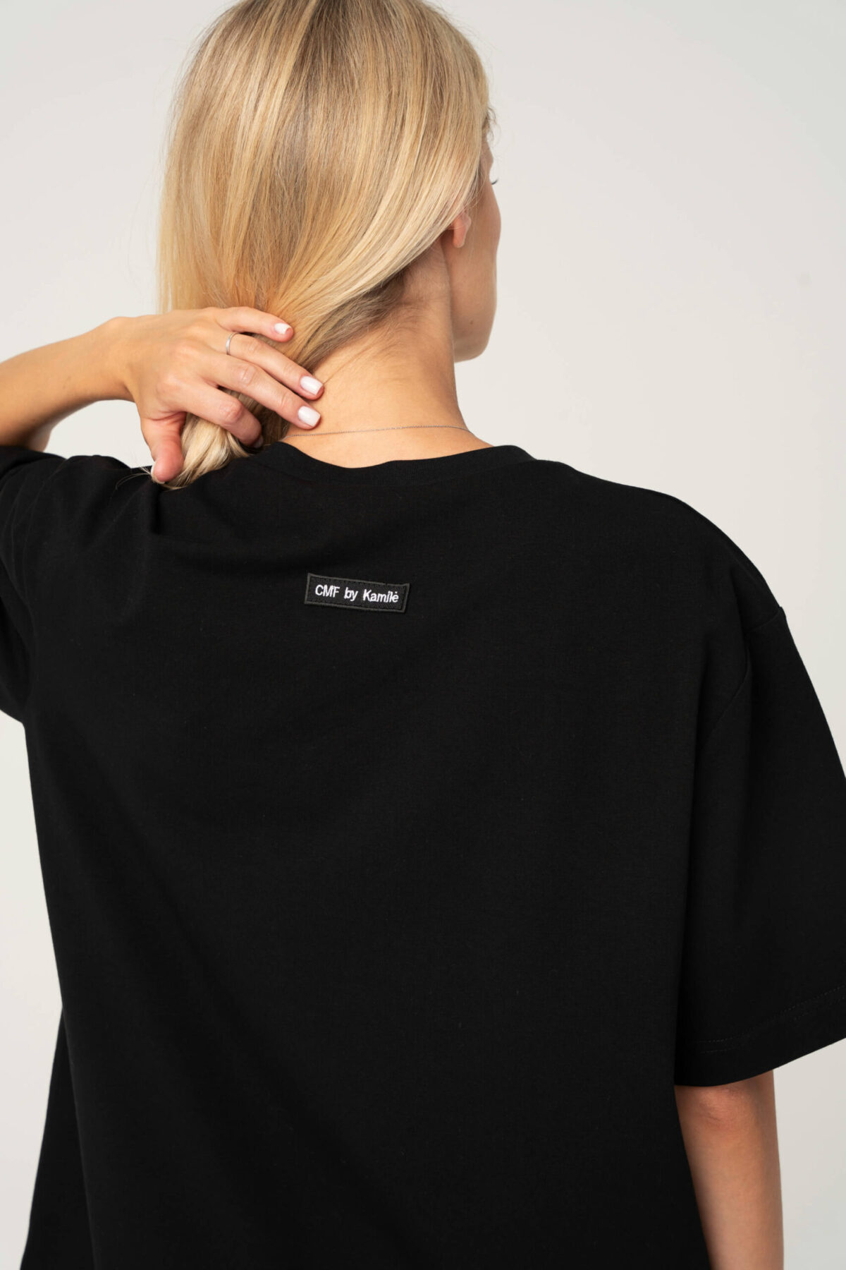 Oversized unisex marškinėliai "CMF by Kamilė" CMF394 - Image 6