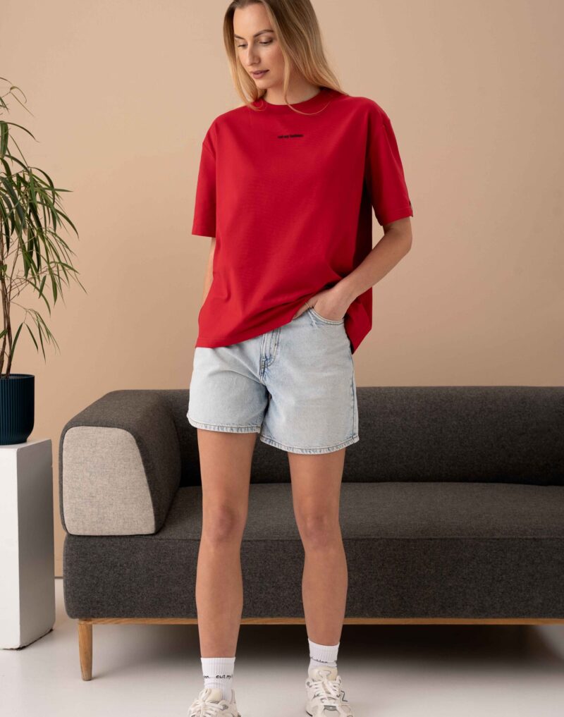 Red Oversized Women's T-shirt CMF553